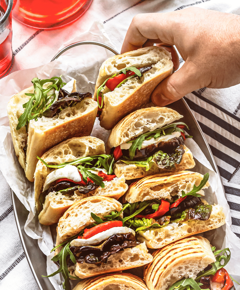 Sandwich platter shared among a team at the office