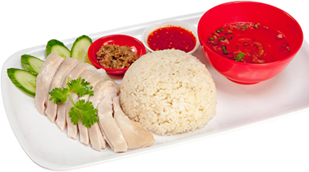 Hainanese Chicken With Steamed Rice
