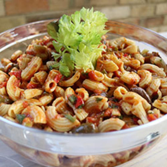 Mediterranean Red Pasta Salad