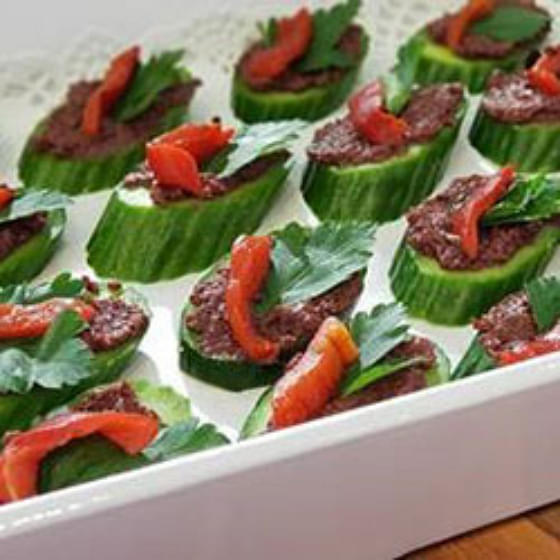 Vegan Olive and Cuke Canape