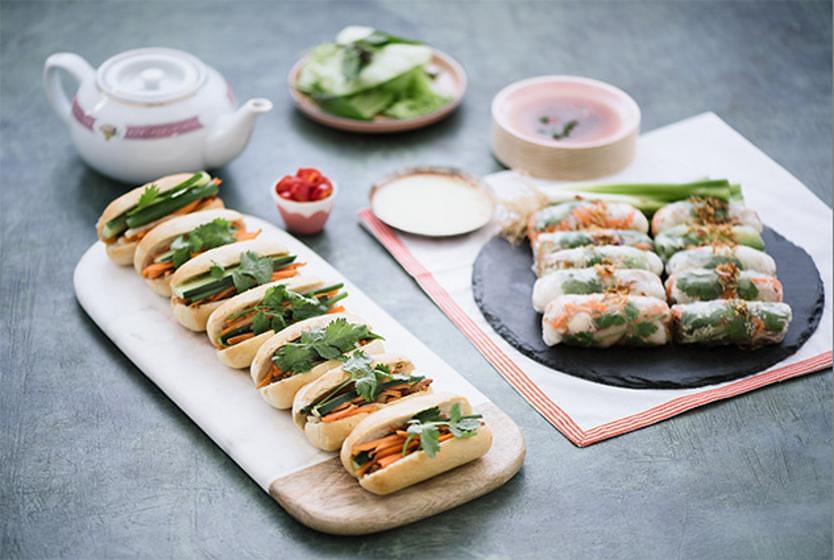 Mini Rice Paper Rolls and Baguettes - Serves Up to 8