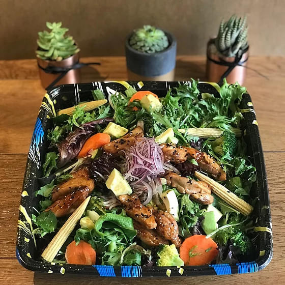Teriyaki Chicken & Avocado Salad Platter