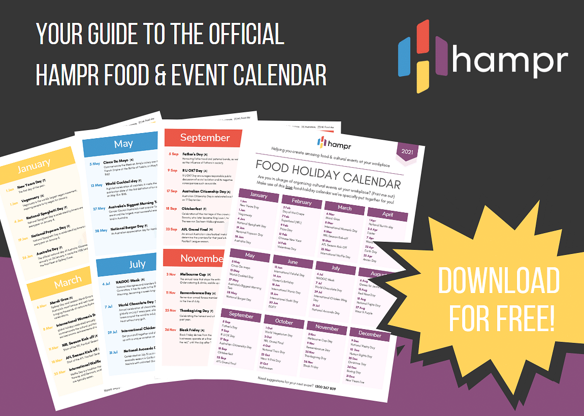 Free Printable Hampr Food & Events Calendar