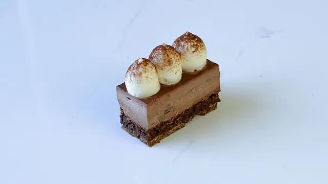 Dark Chocolate & Hazelnut Mousse Cake Slice