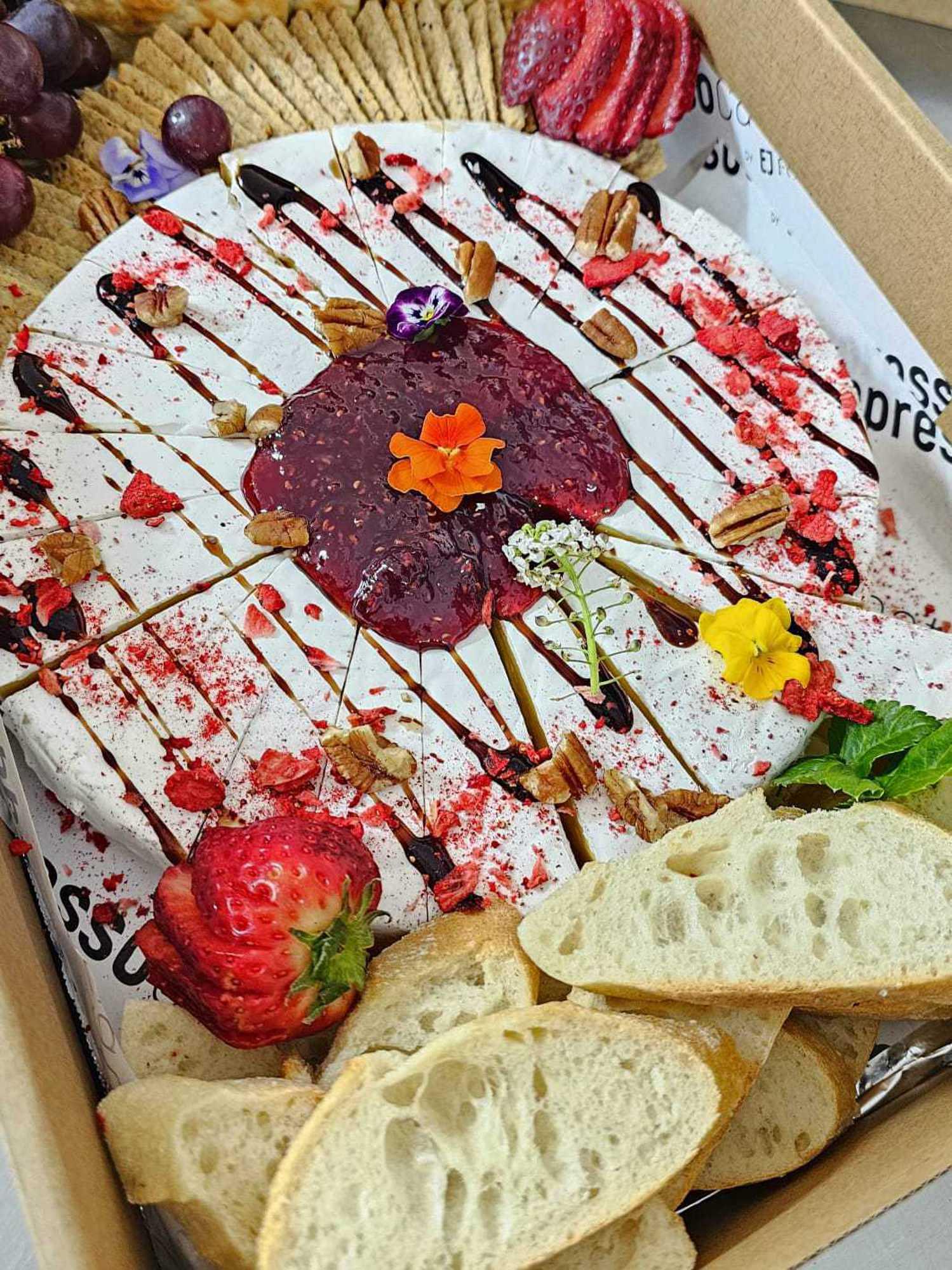 Decorated Brie Cheese Wheel