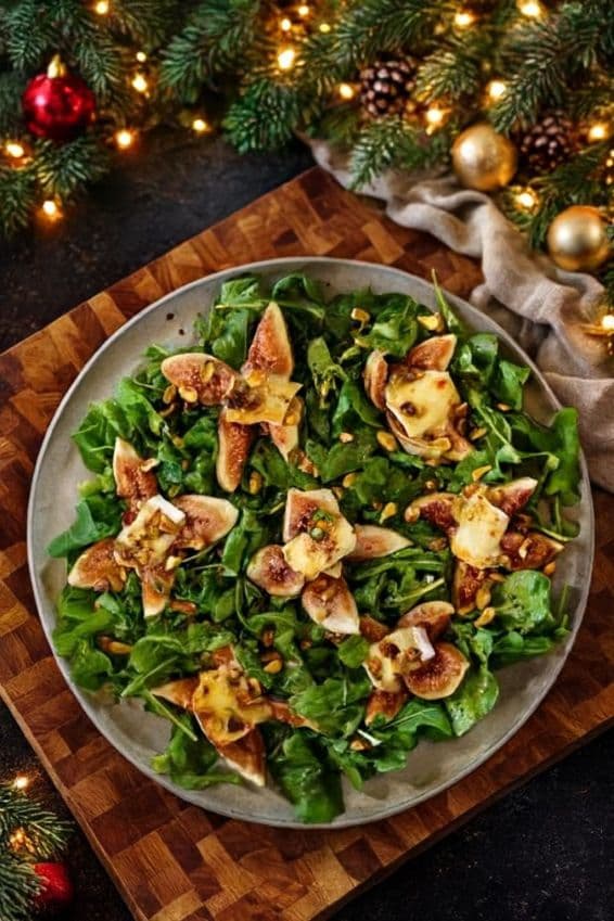 Christmas Rocket & Roasted Brie Fig Salad