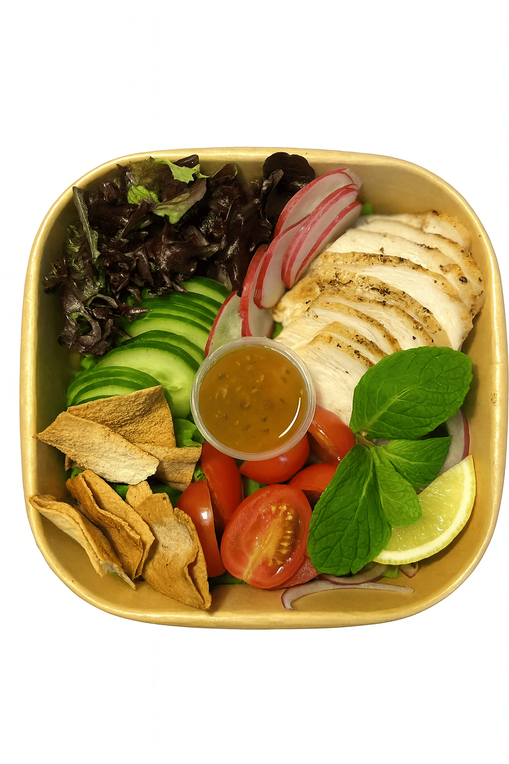 Crispy Chicken Fattoush Bowl
