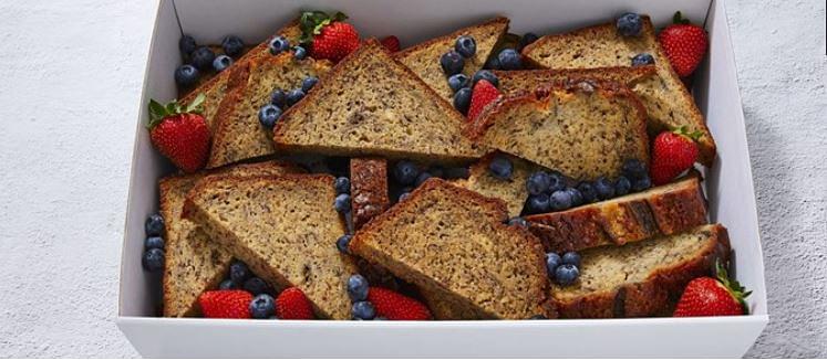 Banana Bread Slices with Berries & Butter