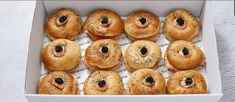 Smoked Salmon Bagels with Cream Cheese & Caviar