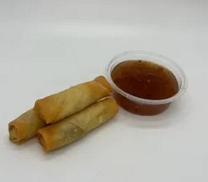 Mini Spring Rolls Served with Sweet Chilli Sauce