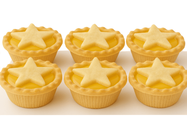 Star Christmas Lemon Tarts - 7cm