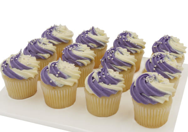 Purple White Swirl Deco Cupcakes - 4cm