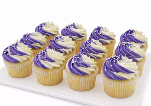 Purple White Swirl Deco Cupcakes - 4cm