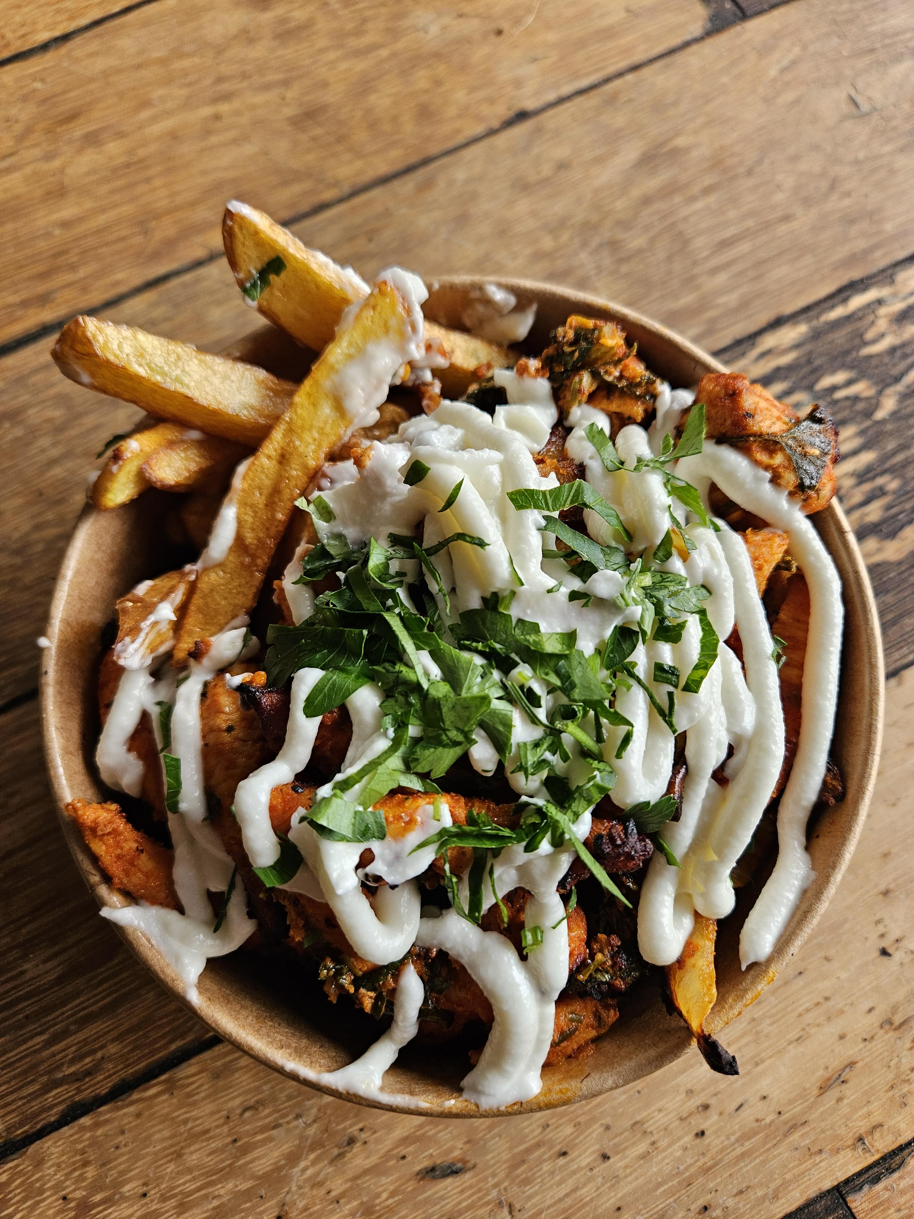 Handcut Chips with Chicken Shawarma Bowl