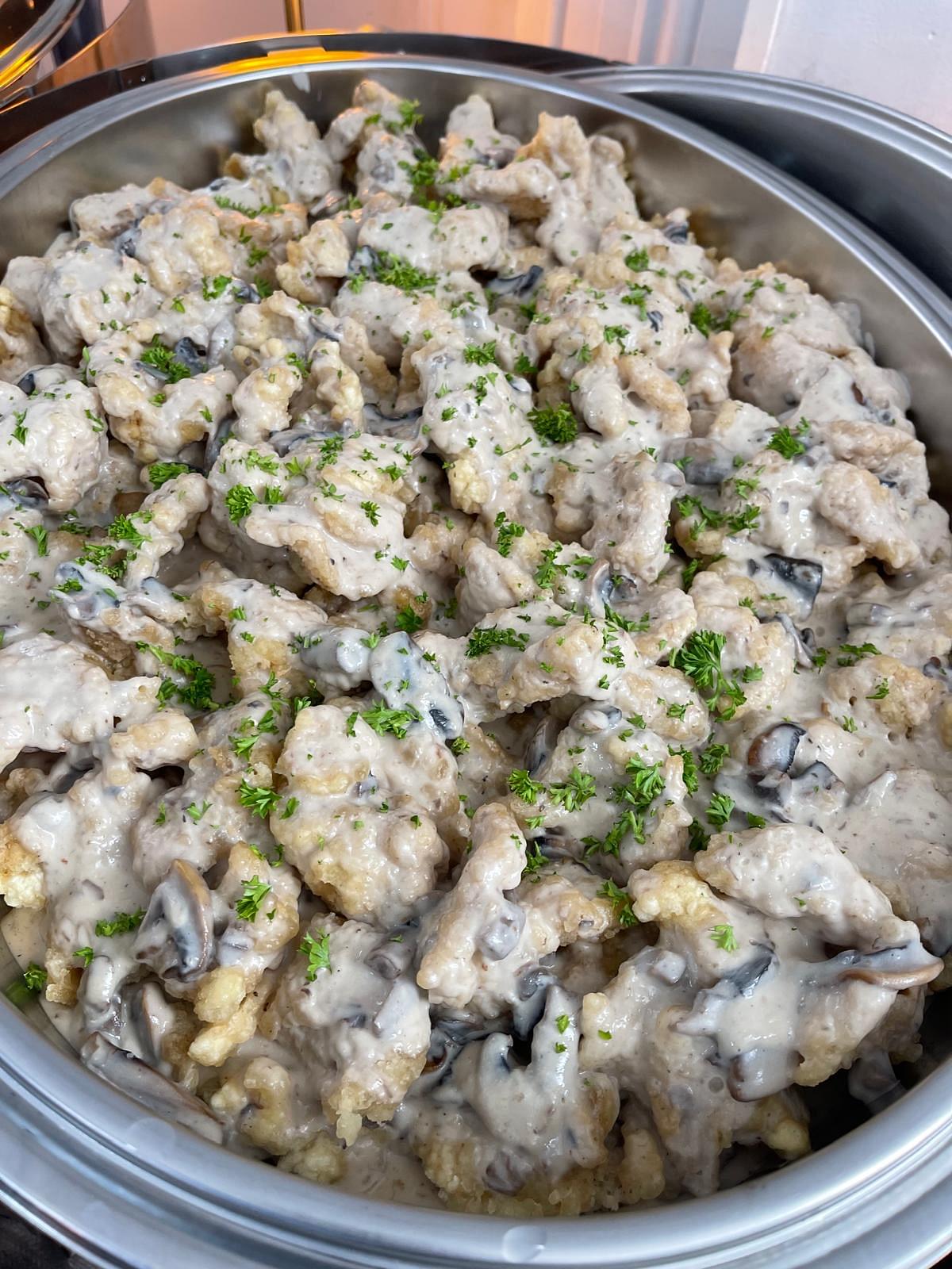 Fish Fillet in Creamy Mushroom Sauce