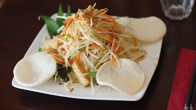 Golden Tofu & Papaya Vietnamese Exotic Salad