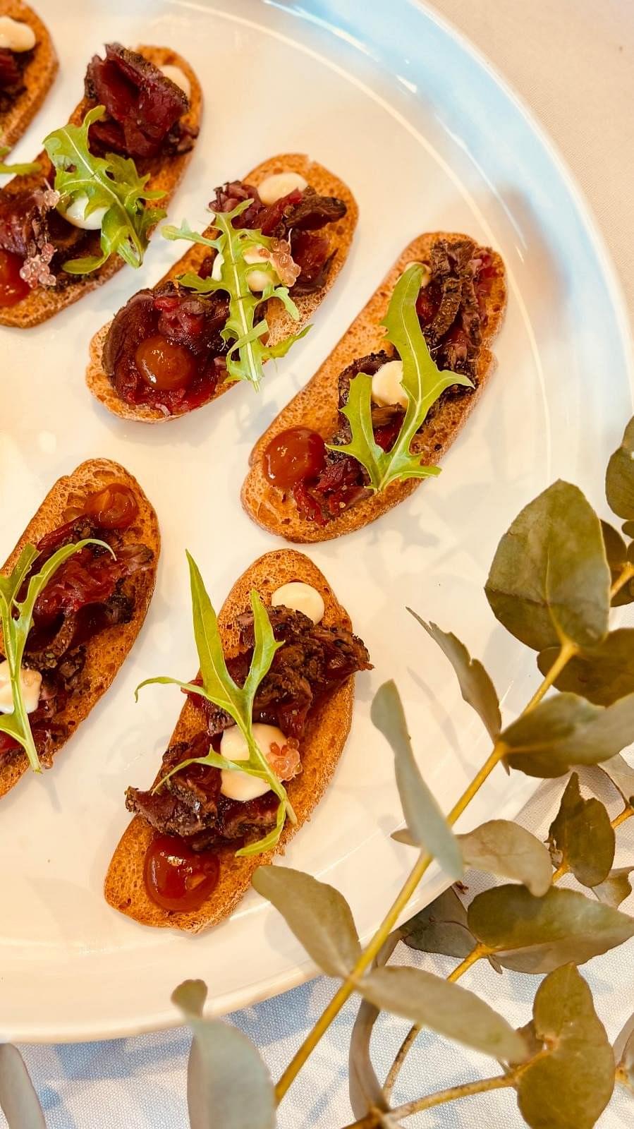 Naidoc Kangaroo Carpaccio on Crispy Ciabatta