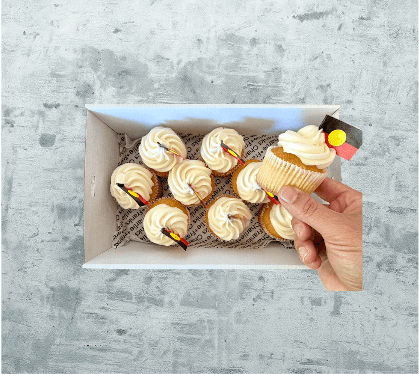 Australia Day - Indigenous Flag High Tea Cupcakes