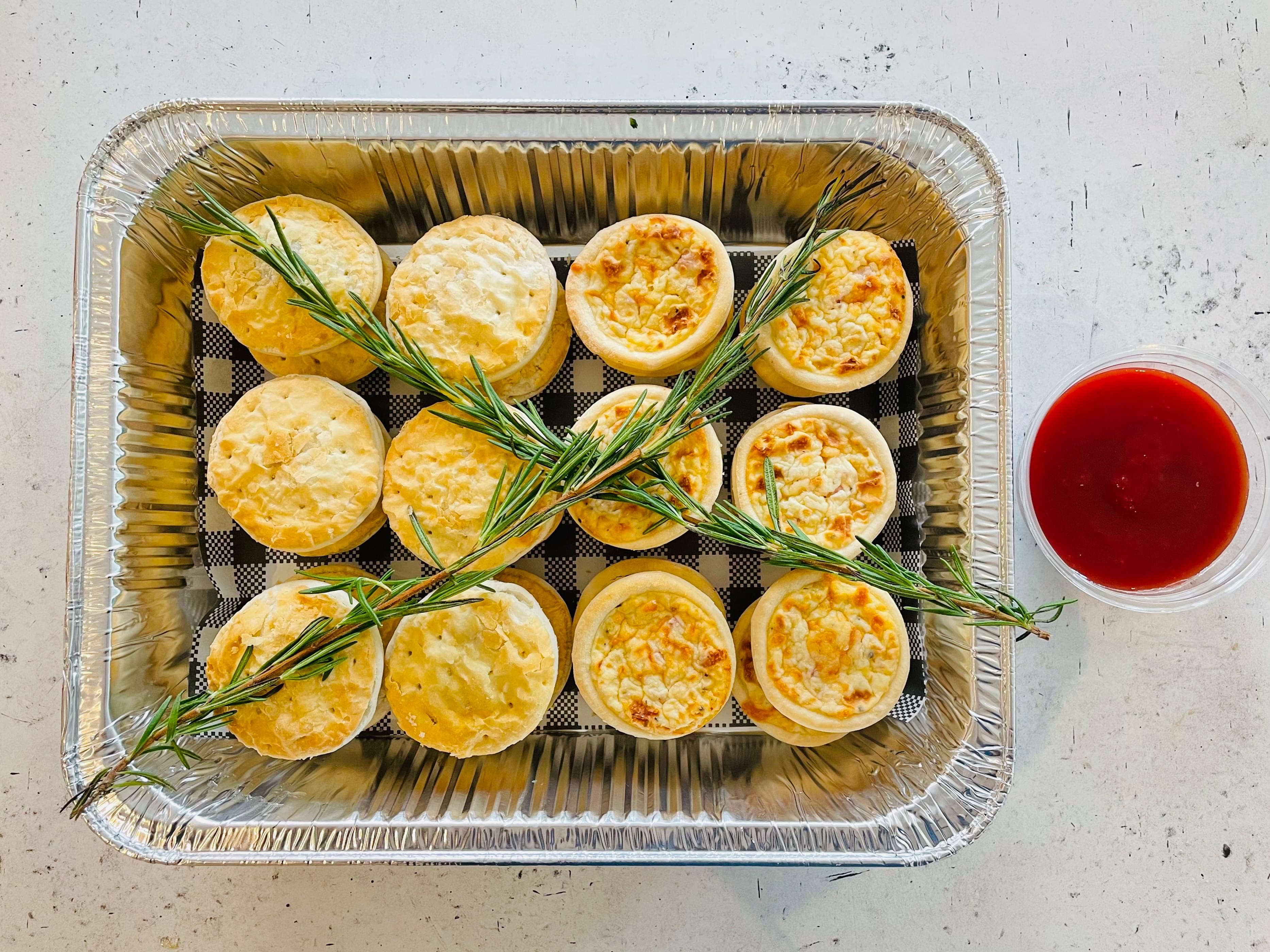 Assorted Cocktail Pies, Sausage Rolls & Quiches