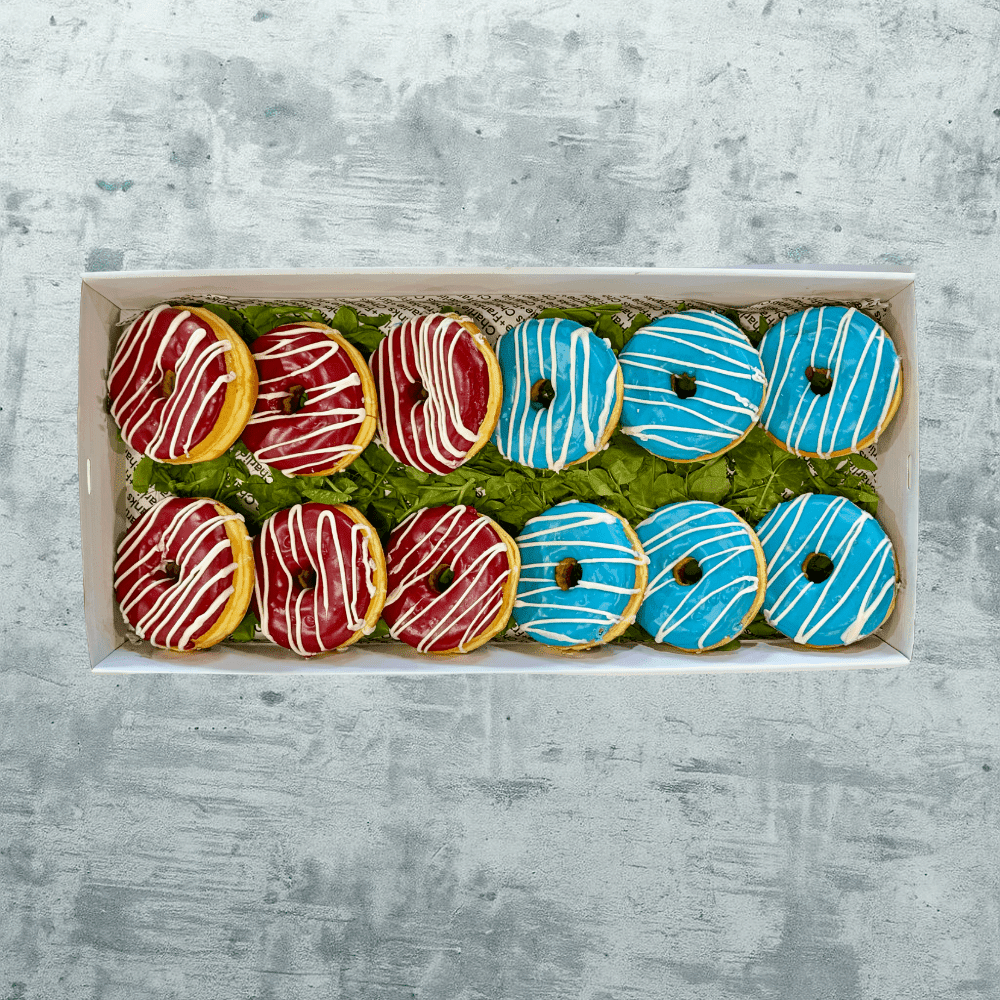 Blue vs Maroon Large Donuts