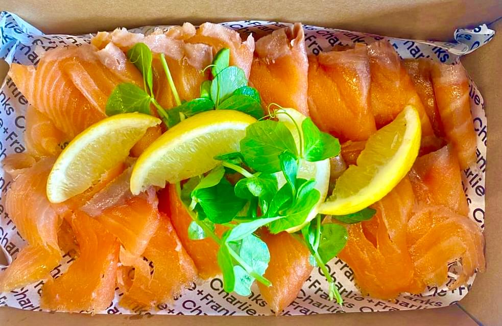 Smoked Salmon Slices with Lemon