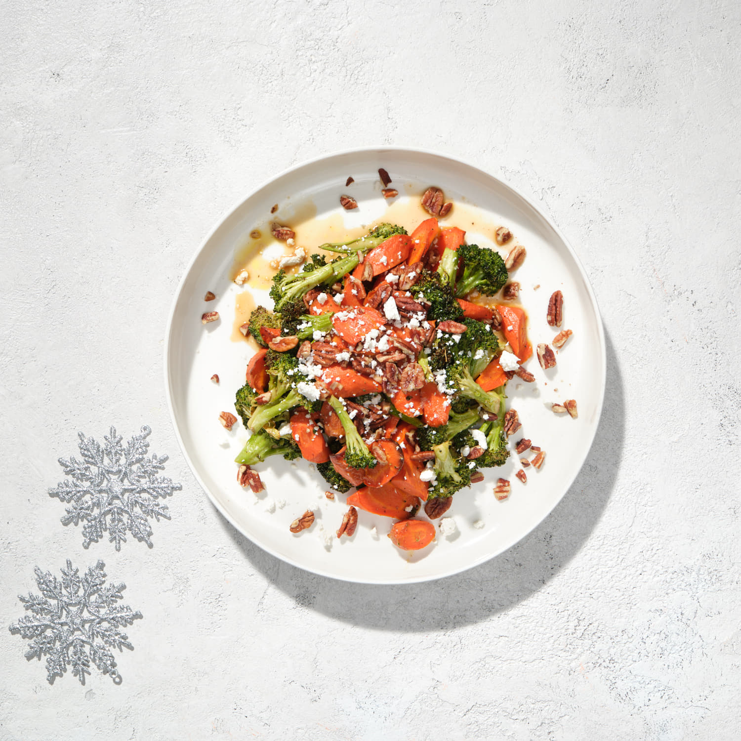 Maple Glazed Carrots + Broccoli, Feta and Walnuts