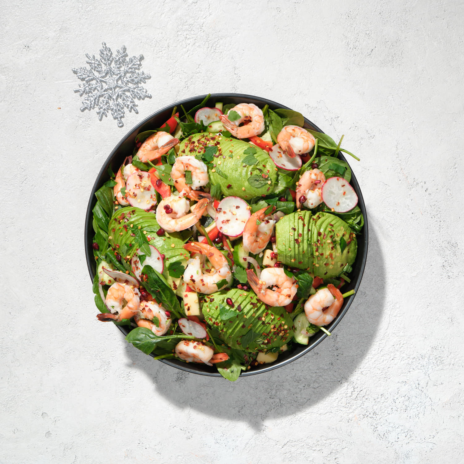Festive Prawn, Avocado & Green Mango Salad