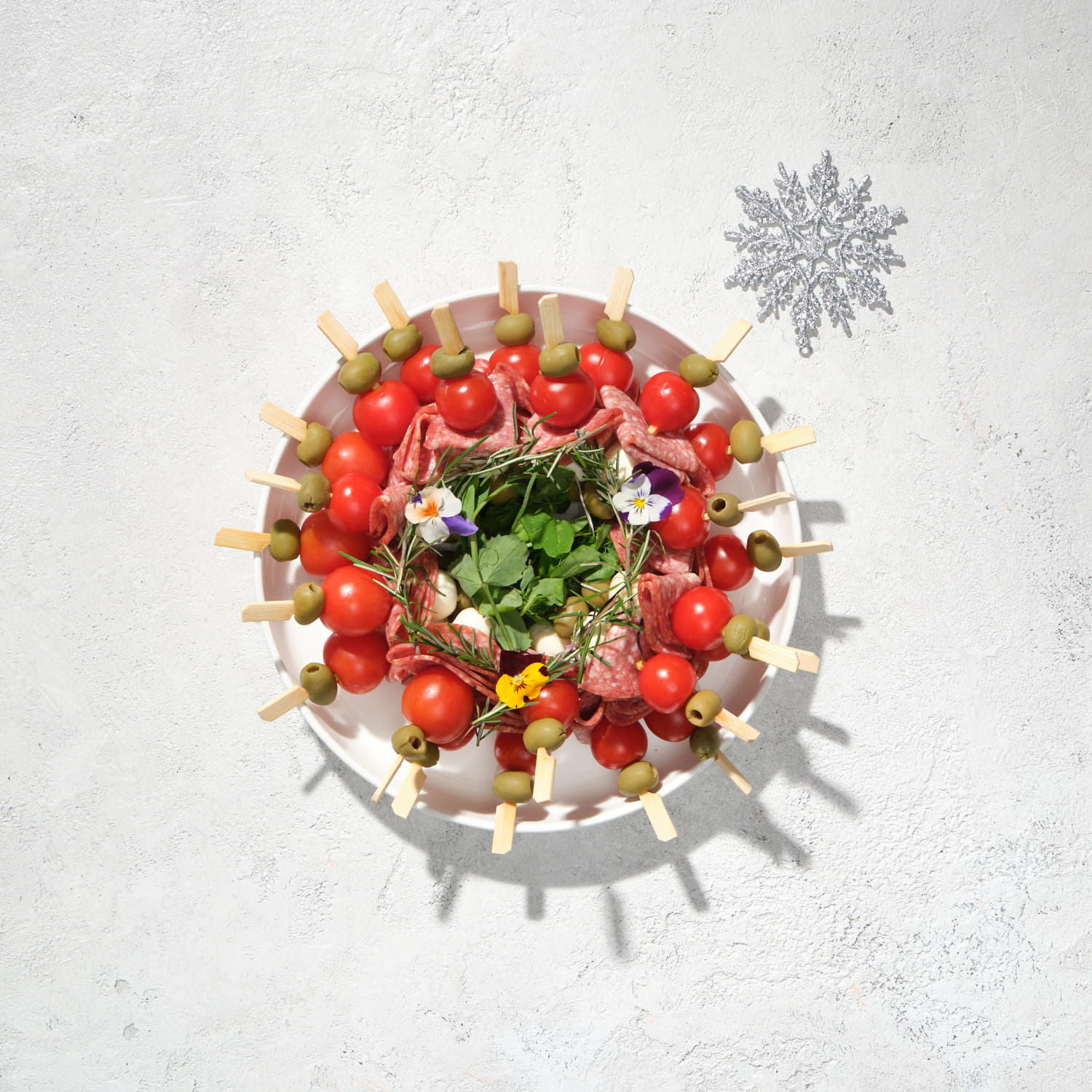 Wreath Style Antipasto Skewers