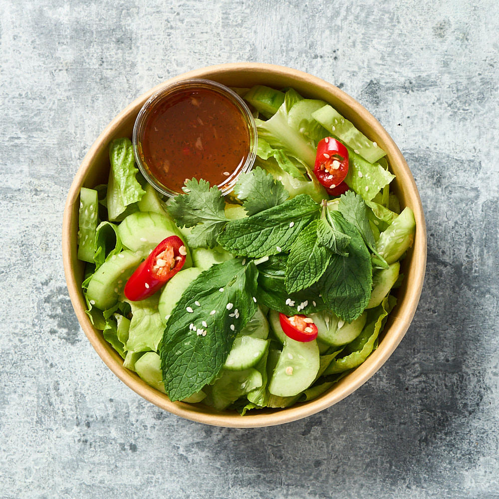 Crunchy Asian Spiced Cucumber & Herb Salad