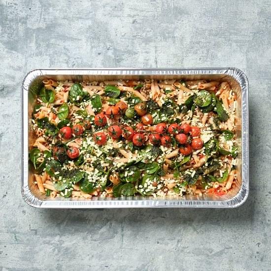 Buffet - GF + Vegan Pasta Chickpea, Lentil, Vine Tomatoes, Spinach + Vegan Cheese
