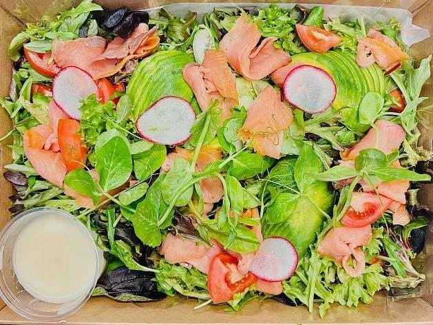 Garden Salad with Salmon & Avocado Salad