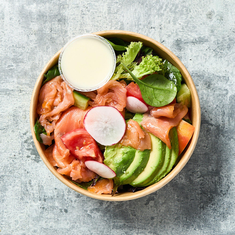 Garden Salad with Avocado + Salmon