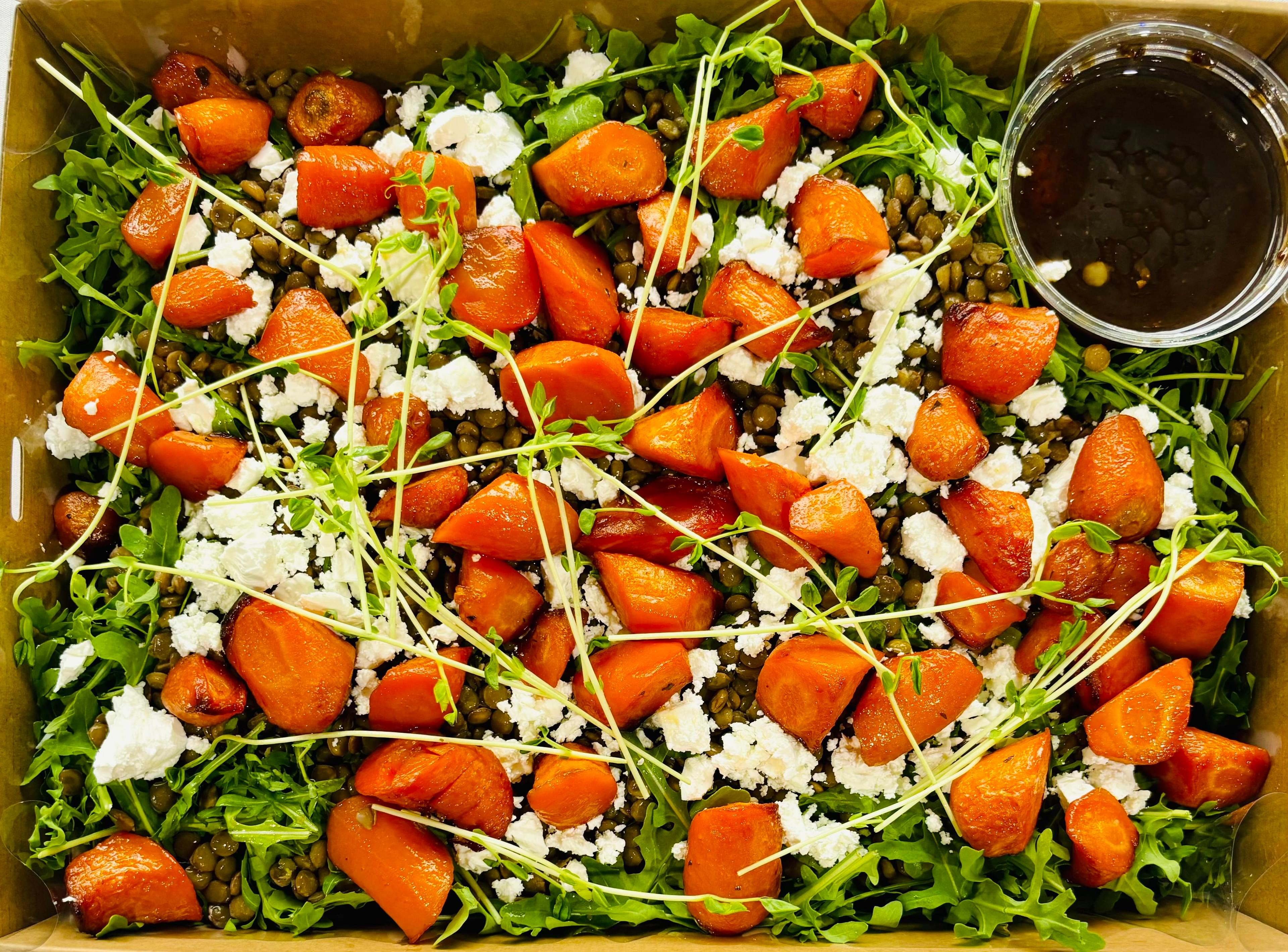 Lentil, Feta & Honey Roasted Carrot Salad