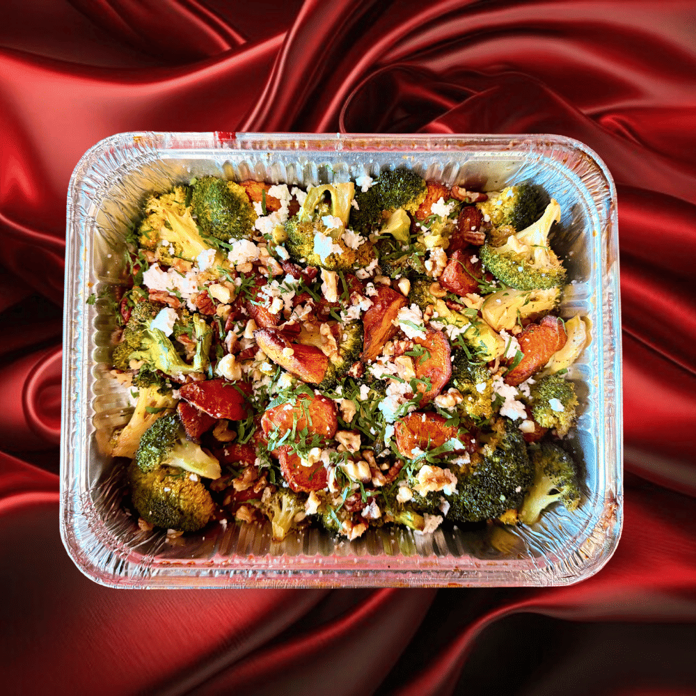 Maple Glazed Carrots + Broccoli, Feta and Walnuts