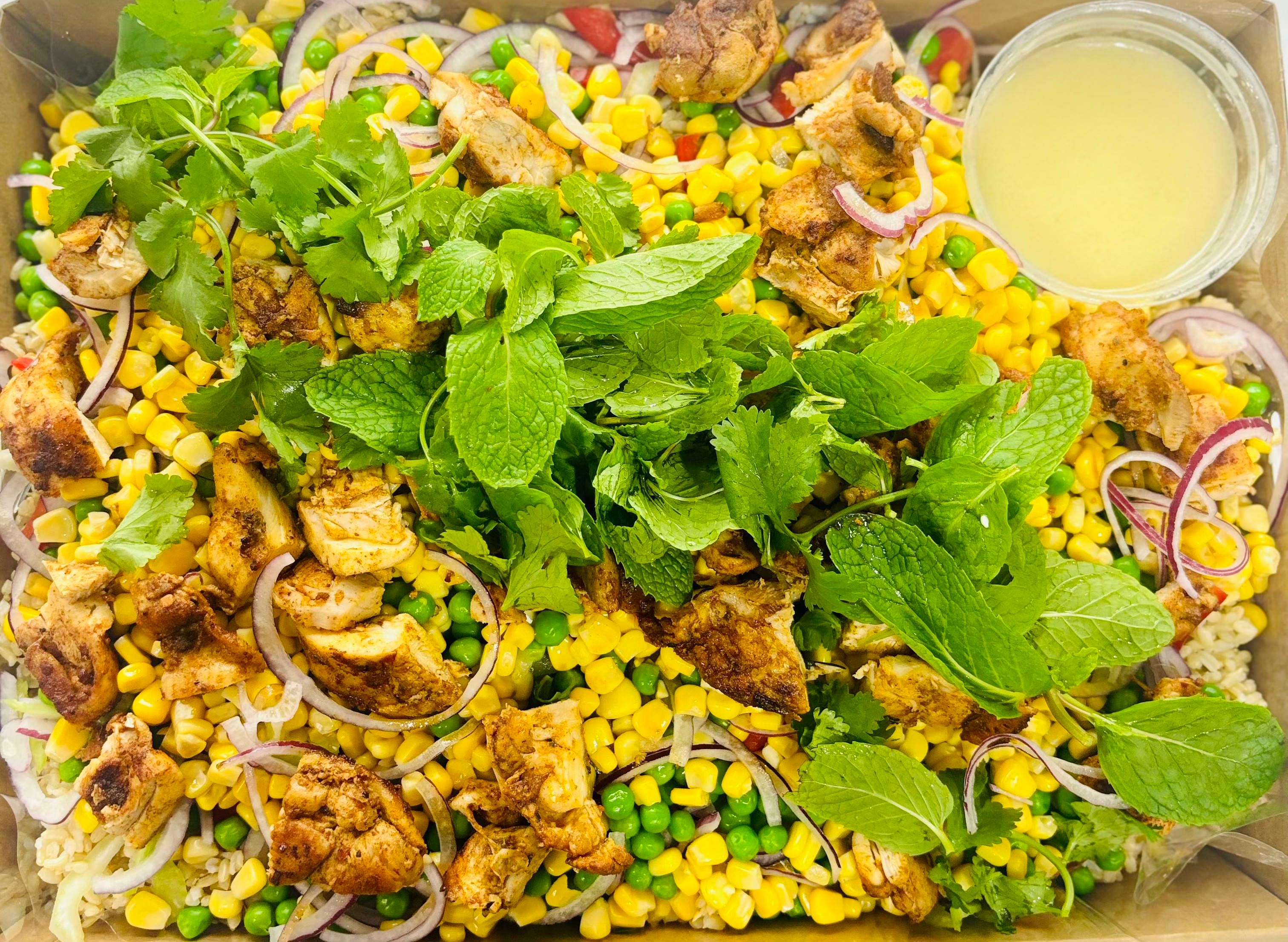 Mexican Chicken, Corn & Rice Salad