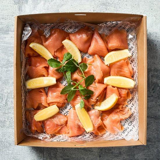 Smoked Salmon Slices with Lemon