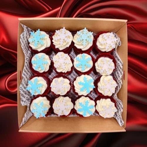 Snowflake Red Velvet Cupcakes