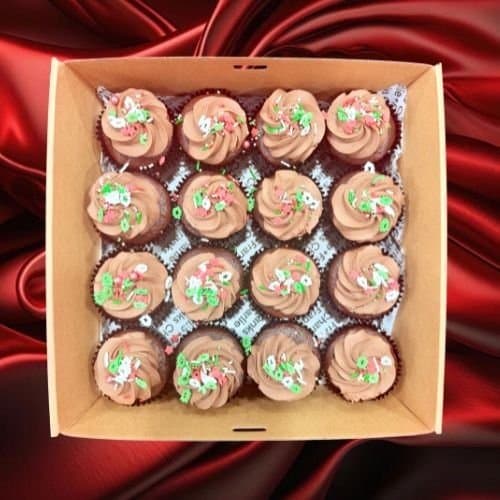 Christmas Sprinkle Chocolate Cupcakes