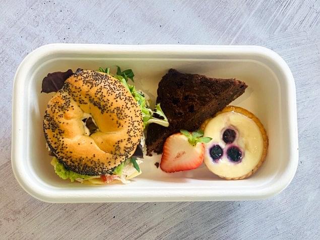 Individual Pack - Filled Mini Bagel or Croissant with Brownie Triangle & Sweet Tart