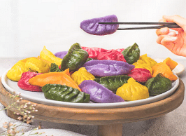 Pan Fried Rainbow Dumplings Platter Box (煎彩虹饺)