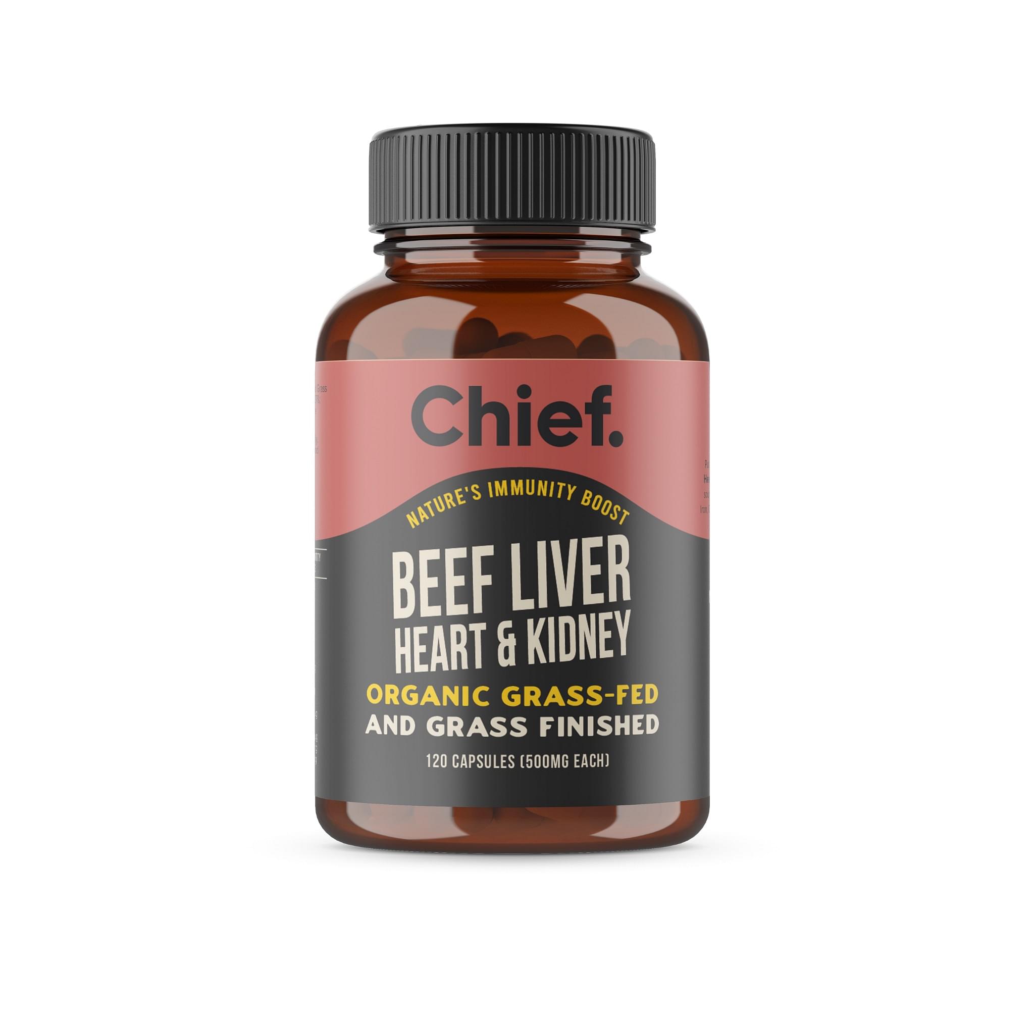 Organic Beef Liver, Heart & Kidney Capsules