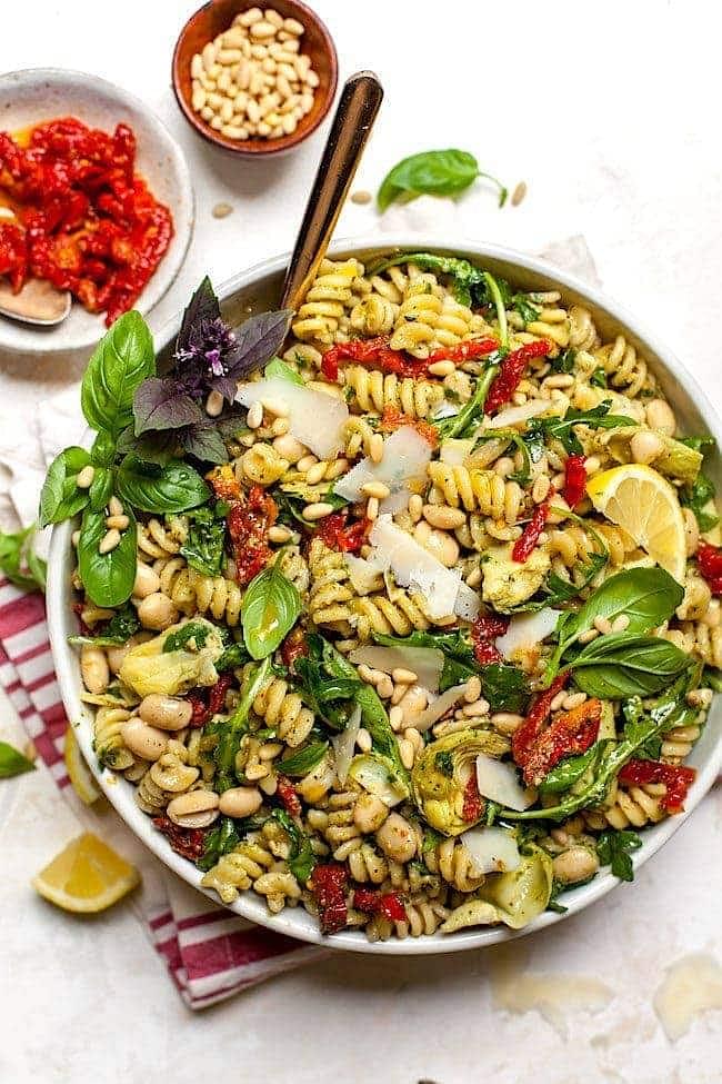 Pesto Pasta Salad with Sundried Tomato