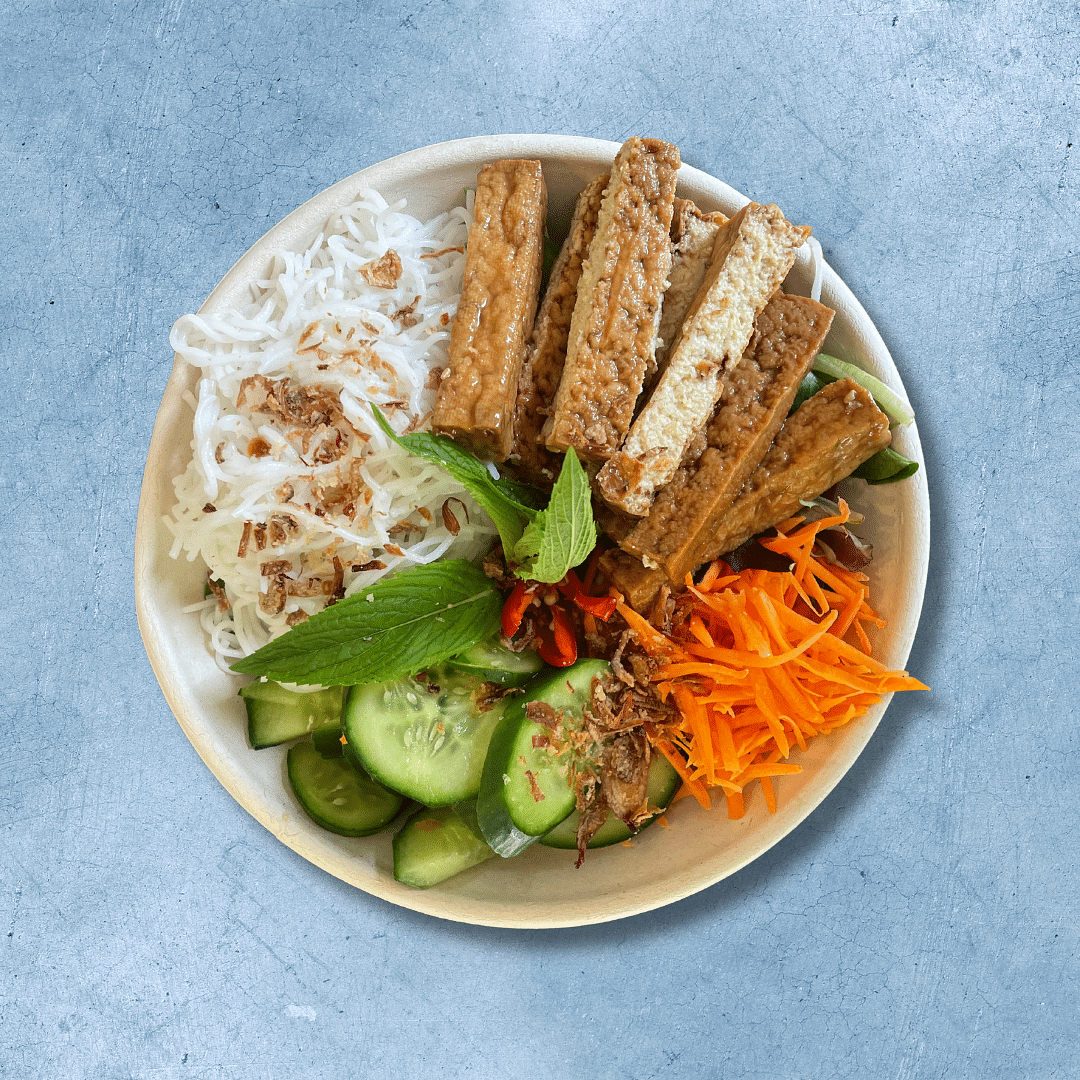 Honey Soy Tofu Noodle Salad Bowl