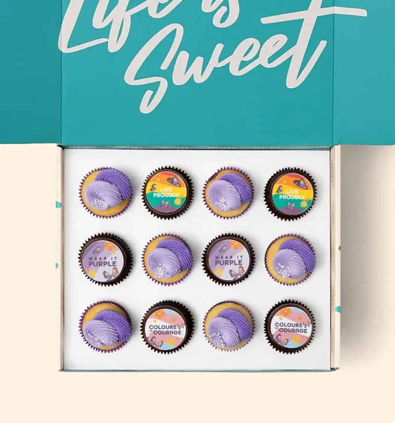 12 Wear It Purple Cupcake Gift Box