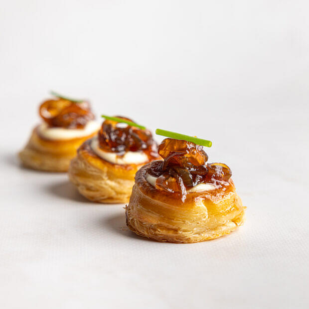 Parmesan Custard & Onion Agrodolce Vol Au Vent
