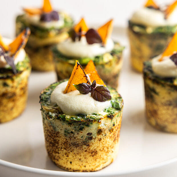 Roasted Pumpkin & Herb Frittata + Feta Cream