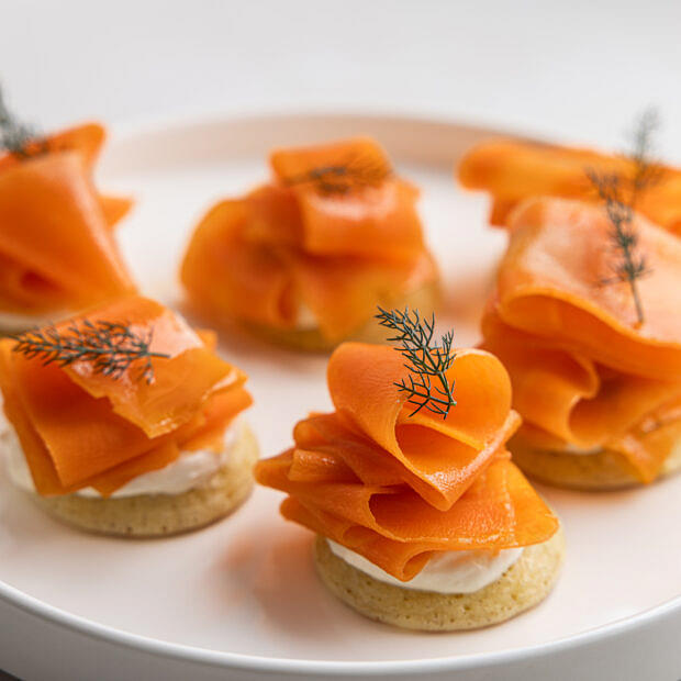 Smoked Carrot Lox Blini