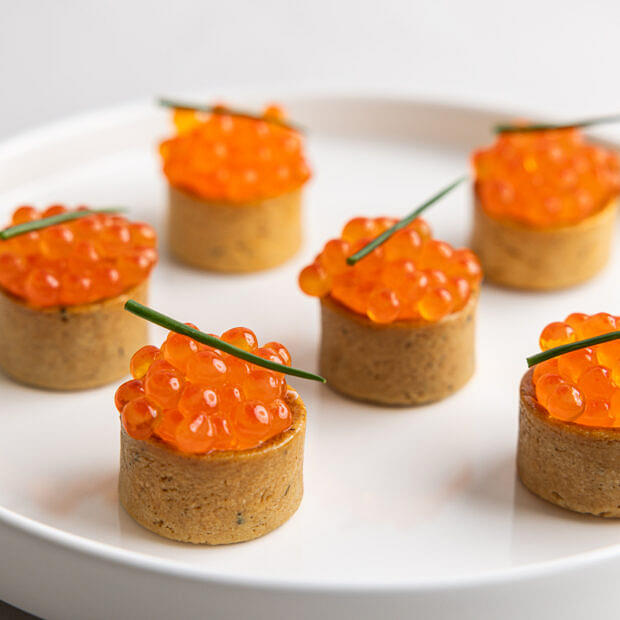 Sour Cream, Chive & Onion Caviar Tart