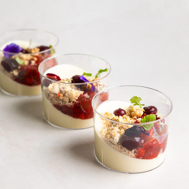 White Chocolate & Raspberry Panna Cotta