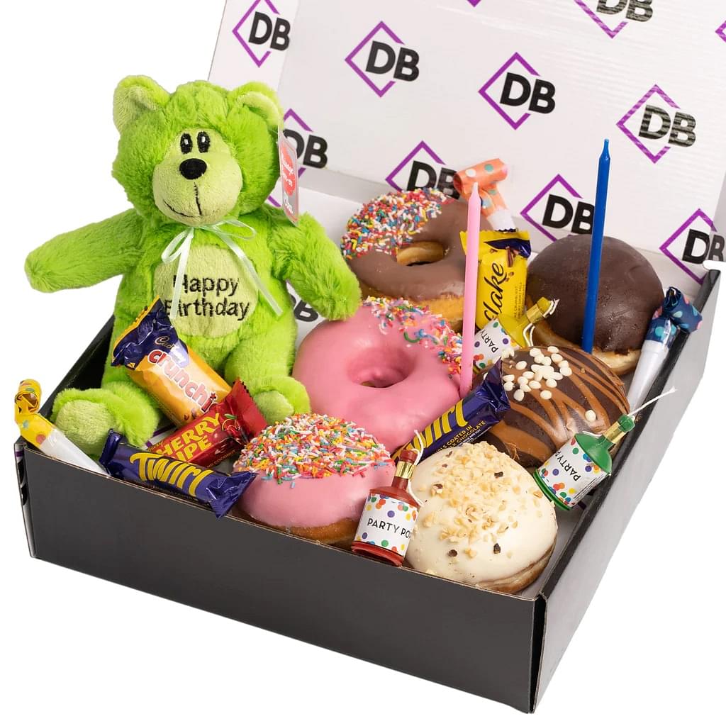 Birthday Donut Box & Teddy
